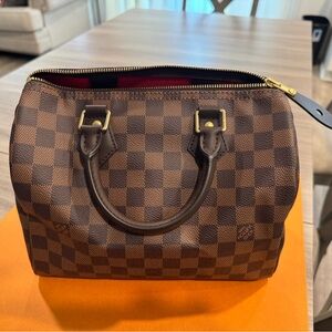 Checkered Brown Handbag